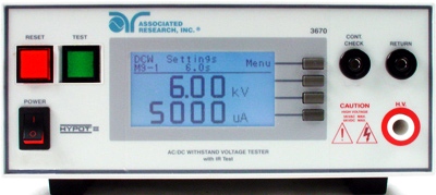ASSOCIATED RESEARCH 3670 5kV AC, 6kV DC Hipot with IR and Ground Continuity Check